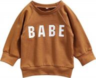 👶 adorable newborn baby letters print sweatshirt: cozy crewneck pullover for fall and winter логотип