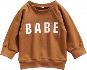 img 4 attached to 👶 Adorable Newborn Baby Letters Print Sweatshirt: Cozy Crewneck Pullover for Fall and Winter