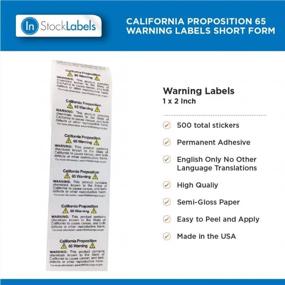 img 2 attached to Pack Of 500 Short-Form California Proposition 65 Adhesive Warning Labels, 1" X 2