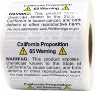 pack of 500 short-form california proposition 65 adhesive warning labels, 1" x 2 logo