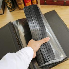 img 1 attached to Large Capacity Leather Photo Album With 600 Pockets For Weddings And Families - Holds 4X6 Horizontal And Vertical Photos On Black Pages - Brown
