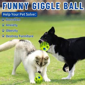 img 1 attached to Interactive Dog Ball Toy - Squeaky Wobble Giggle Grind Teeth Training For Puppy & Medium Dogs | ESALINK Wave Spike-Small