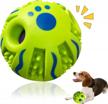 interactive dog ball toy - squeaky wobble giggle grind teeth training for puppy & medium dogs | esalink wave spike-small logo