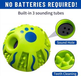 img 3 attached to Interactive Dog Ball Toy - Squeaky Wobble Giggle Grind Teeth Training For Puppy & Medium Dogs | ESALINK Wave Spike-Small