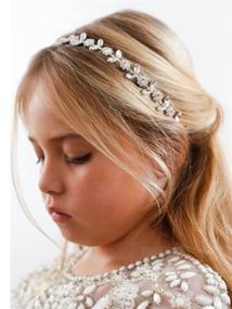 img 2 attached to SWEETV Silver Flower Girl Headpiece: Crystal Baby Girl Headband for Wedding, Birthday, Photography