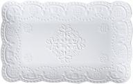 jusalpha® white rectangle embossed lace plate-1 piece (10 inches, white) logo