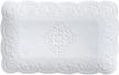 jusalpha® white rectangle embossed lace plate-1 piece (10 inches, white) logo