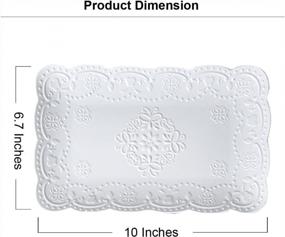 img 2 attached to Jusalpha® White Rectangle Embossed Lace Plate-1 Piece (10 Inches, White)