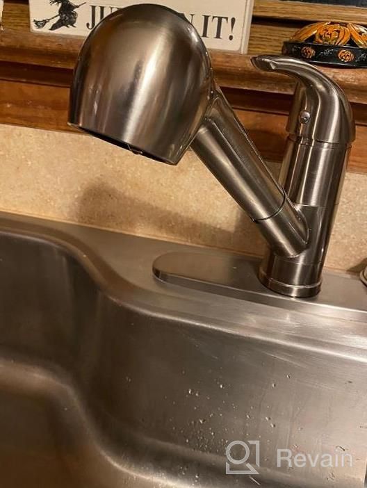 img 1 attached to Upgrade Your Kitchen With Ufaucet'S Modern Brushed Nickel Single Lever Sink Faucet With Pull Out Sprayer review by Christopher Gulledge