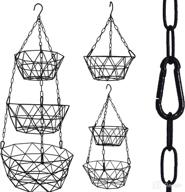 hanging fruit basket: secure heavy fruit with strong chains - 3 tiers, removable baskets - stylish modern design by smart home логотип