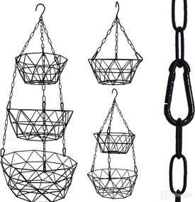 img 4 attached to Hanging Fruit Basket: Secure Heavy Fruit with Strong Chains - 3 Tiers, Removable Baskets - Stylish Modern Design by Smart Home