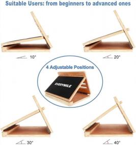 img 2 attached to EVERYMILE Professional Wooden Slant Board | Adjustable Incline & Calf Stretcher With Non-Slip Surface | Foldable Portable & Lightweight Design, Supports Up To 450 Lbs