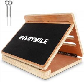 img 4 attached to EVERYMILE Professional Wooden Slant Board | Adjustable Incline & Calf Stretcher With Non-Slip Surface | Foldable Portable & Lightweight Design, Supports Up To 450 Lbs