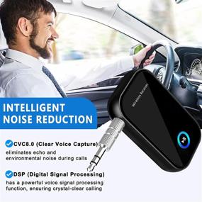 img 1 attached to Bluetooth 5.0 Car Receiver with Noise Cancelling, Natuvee Clear Sound Bluetooth Aux Adapter, 16Hr Playtime, Wireless Audio Bluetooth Music Receiver for Home Stereo and Hands-Free Calls