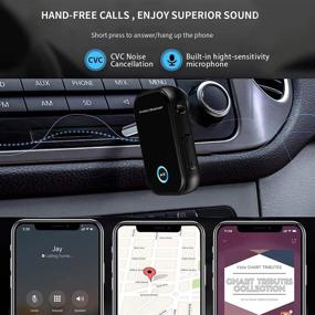 img 2 attached to Bluetooth 5.0 Car Receiver with Noise Cancelling, Natuvee Clear Sound Bluetooth Aux Adapter, 16Hr Playtime, Wireless Audio Bluetooth Music Receiver for Home Stereo and Hands-Free Calls