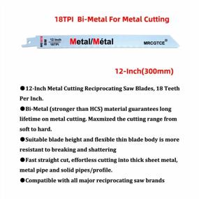 img 1 attached to MRCGTCE Metal Cutting Reciprocating Saw Blade, 12-Inch 18TPI Bi-Metal Recip Saw Blades (10Pcs)