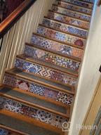 img 1 attached to TUOKING 13 Strips Removable Stair Decals, Peel And Stick Vinyl Staircase Stickers, 39.37" L X 7.08" W For 13 Steps, Ceramic Tiles Pattern review by Jake Powell