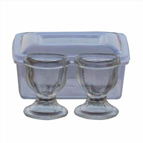 img 1 attached to Стеклянная чашка для мытья глаз с тарой для хранения для оптимальной гигиены глаз
