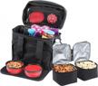 🐾 bundaloo dog travel bag accessories organizer - 5-piece set with shoulder strap, 2 food containers, 2 collapsible bowls. essentials for everyday dog travel! logo