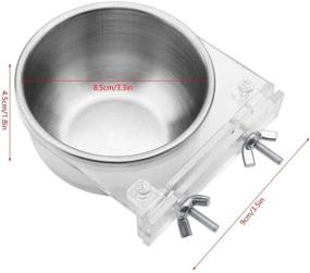 img 3 attached to 🐦 Bird Cage Accessories - Stainless Steel Hanging Bowl Feeder Water Seed Dish with Screw Attachment for Macaw, African Greys, Parakeet, Cockatoo, Cockatiel, Conure, Lovebird