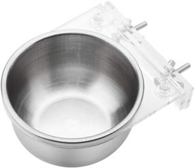 img 4 attached to 🐦 Bird Cage Accessories - Stainless Steel Hanging Bowl Feeder Water Seed Dish with Screw Attachment for Macaw, African Greys, Parakeet, Cockatoo, Cockatiel, Conure, Lovebird