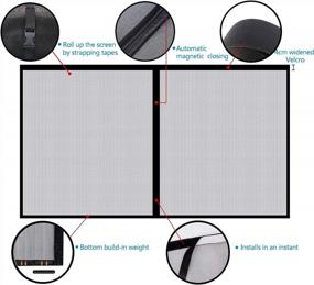 img 2 attached to Magnetic Fiberglass Mesh Garage Screen Door - Easy Assembly & Heavy Duty Pass-Through For 1 Car Garage (8X7FT, Grey, 3.3LB)