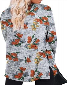 img 3 attached to Women'S Plus Size Long Sleeve Tops, Oversized Baggy Tunic Shirts With Pockets, Sweatshirts For Women