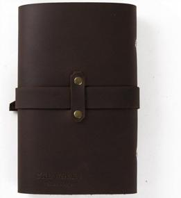 img 1 attached to Кожаный дневник Ancicraft A6, многоразовая папка с 6 кольцами и пряжкой, темно-коричневая, крафт-бумага с подкладкой