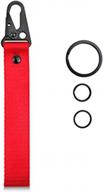 stylish and functional keychain: dsycar red car motorcycle keychain tag with multiple rings and a unique wristlet strap logo