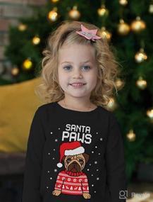 img 3 attached to Santa Paws Pug Ugly Christmas Sweater: Kids Sweatshirt & Dog Long Sleeve T-Shirt Combo!