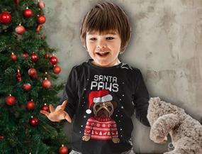 img 2 attached to Santa Paws Pug Ugly Christmas Sweater: Kids Sweatshirt & Dog Long Sleeve T-Shirt Combo!