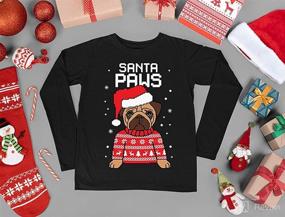 img 1 attached to Santa Paws Pug Ugly Christmas Sweater: Kids Sweatshirt & Dog Long Sleeve T-Shirt Combo!