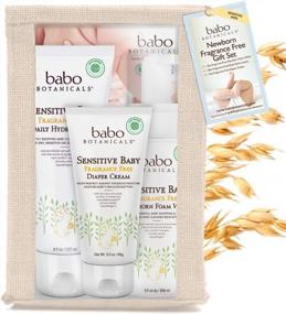 img 3 attached to Babo Botanicals Fragrance-Free Newborn Gift Set: Hypoallergenic, Organic Calendula, And Natural Oat - A Perfect Baby Shower Present
