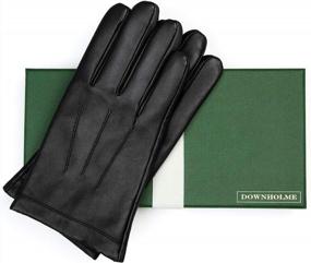 img 3 attached to 🧤 Stylish Downholme Vegan Leather Gloves for Men: Classic Black Men's Accessories