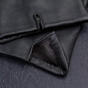 img 2 attached to 🧤 Stylish Downholme Vegan Leather Gloves for Men: Classic Black Men's Accessories