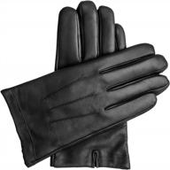 🧤 stylish downholme vegan leather gloves for men: classic black men's accessories logo