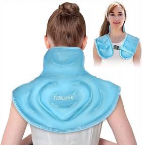 img 4 attached to Get Immediate Relief With Neck Shoulder Ice Pack | Large Hot And Cold Compress Therapy Wrap For Upper Back Pain, Injuries And Swelling | Reusable Gel Cold Pack Wrap For Bruises And More