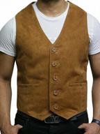 mens genuine leather vest vintage retro superior goat suede by brandslock logo