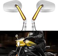 🔍 kemimoto sportster mirrors with led signals for harley-davidson dyna softail touring models - road glide, electra glide, road king, street glide - 1982-2022 - chromed round rear view mirrors логотип