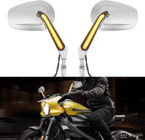 img 4 attached to 🔍 KEMIMOTO Sportster Mirrors with LED Signals for Harley-Davidson Dyna Softail Touring Models - Road Glide, Electra Glide, Road King, Street Glide - 1982-2022 - Chromed Round Rear View Mirrors