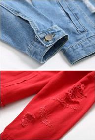 img 1 attached to Jean Jacket For Men With Separable Left And Right Ripped Design - Slim Fit Denim Jacket For Men