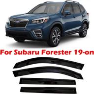 🚗 subaru forester sk 2019-2022 премиум спорт лимитед туринг дымчатые ленточные оконные козырьки-дождевики, крепления без использования клея. логотип