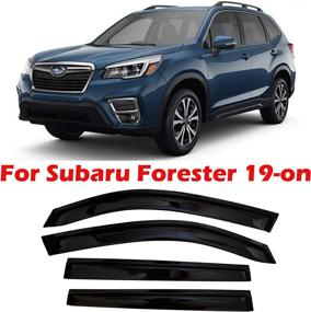 img 4 attached to 🚗 Subaru Forester SK 2019-2022 Премиум Спорт Лимитед Туринг дымчатые ленточные оконные козырьки-дождевики, крепления без использования клея.