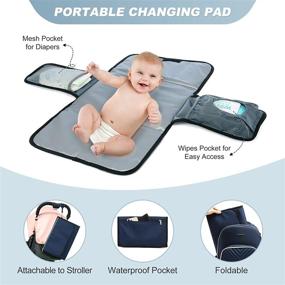 img 1 attached to Stylish & Waterproof Diaper Bag Backpack W/ USB Charging Port, Changing Pad & Pacifier Holder - LOVEVOOK Large Capacity Baby Bag For Boys Girls, Blue