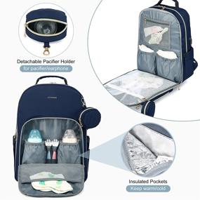 img 2 attached to Stylish & Waterproof Diaper Bag Backpack W/ USB Charging Port, Changing Pad & Pacifier Holder - LOVEVOOK Large Capacity Baby Bag For Boys Girls, Blue