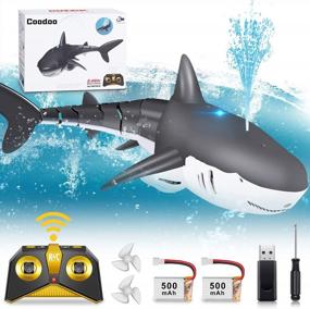 img 4 attached to Remote Control Shark Pool Toy For Kids Ages 8-12 And 5-7, Outdoor Water Spray RC Boat With 2 Batteries - Great Gift Idea For Boys & Girls