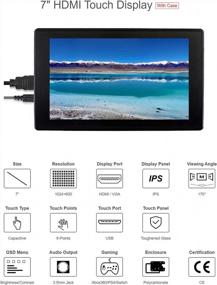 img 3 attached to 🖥️ Ingcool 7-Inch HDMI LCD With Case for Raspberry Pi - Capacitive Touchscreen 1024×600 IPS Display Monitor - Compatible With Raspberry Pi 4B/3B/Zero/Jetson Nano - Supports Windows 10/8.1/8/7 - 1920X1080, 7-Inch HDMI LCD (H) Display With Case - HDMI, LCD