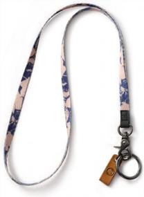 img 4 attached to Floral Key Lanyard For Women - MNGARISTA Neck Lanyard With Durable Keyring And Clasp For ID Badges, School ID Or Wallets, Textured Design For Enhanced Appeal