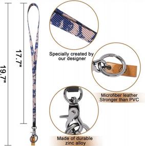 img 2 attached to Floral Key Lanyard For Women - MNGARISTA Neck Lanyard With Durable Keyring And Clasp For ID Badges, School ID Or Wallets, Textured Design For Enhanced Appeal