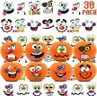 spooky fun: 36 packs of halloween pumpkin decorating stickers with 12 designs - perfect for trick or treat party favors! logo